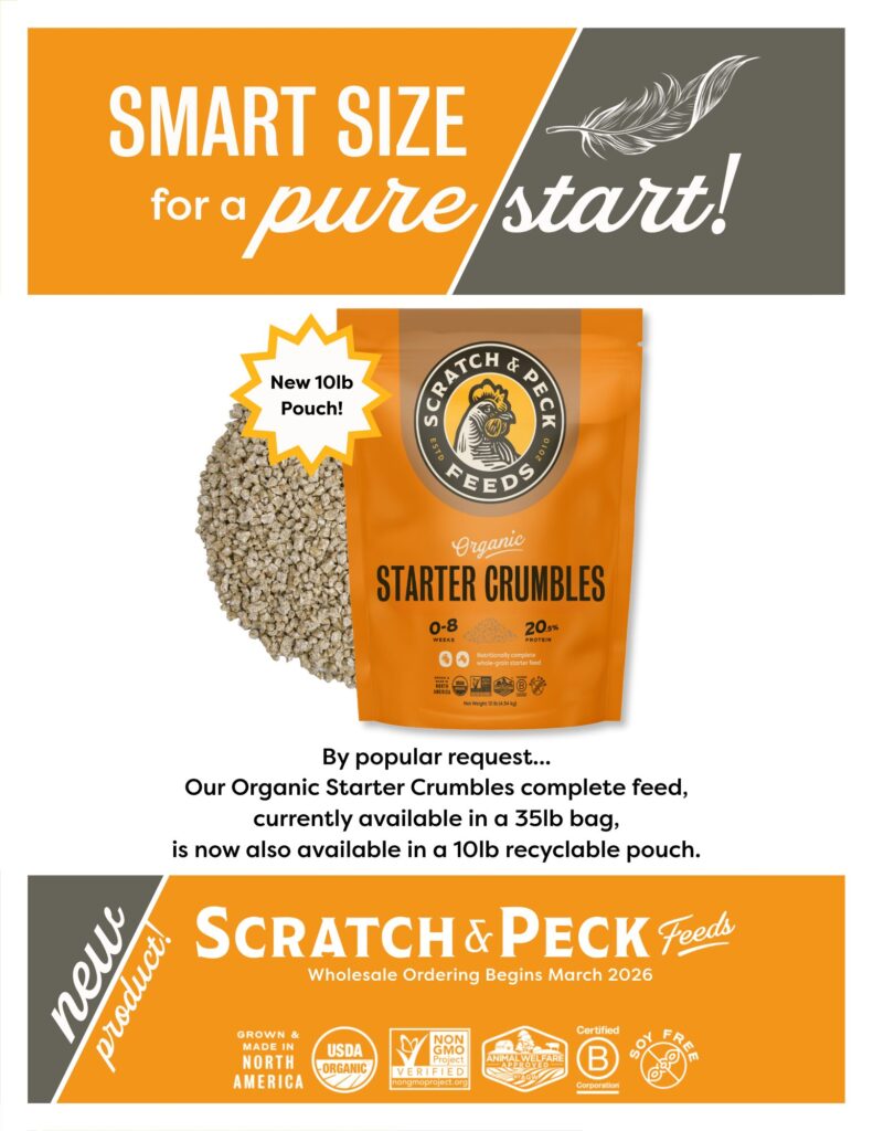 Information sheet for 10 pound Organic Starter Crumbles